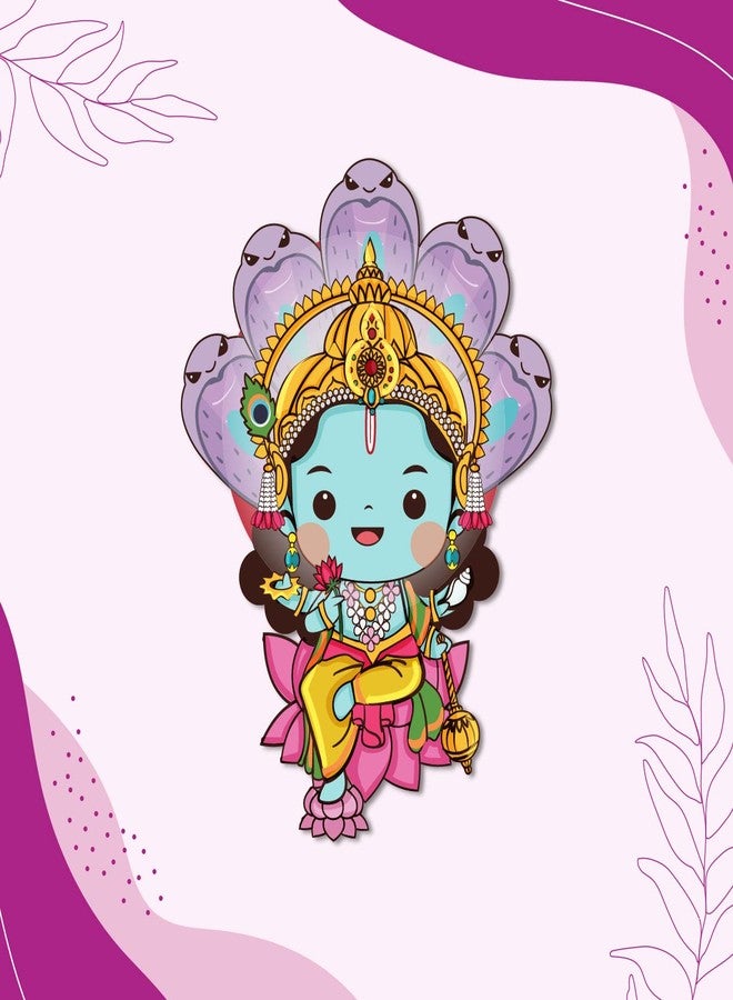 Bhai Please Lord Vishnu Wooden Fridge Magnet (Pack of 1) Hindu God, Spiritual, Divine, Devotional, Bhagwan Gift and Decorations - Image 5